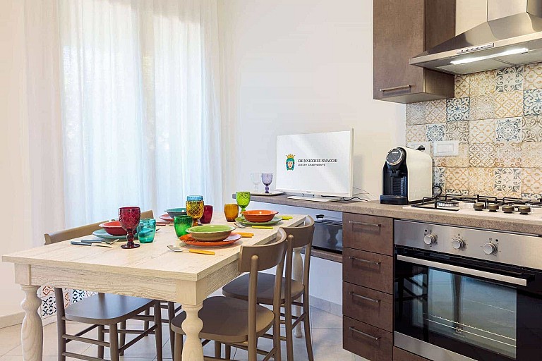 Living room with open kitchen - Ficarazzi Apartment